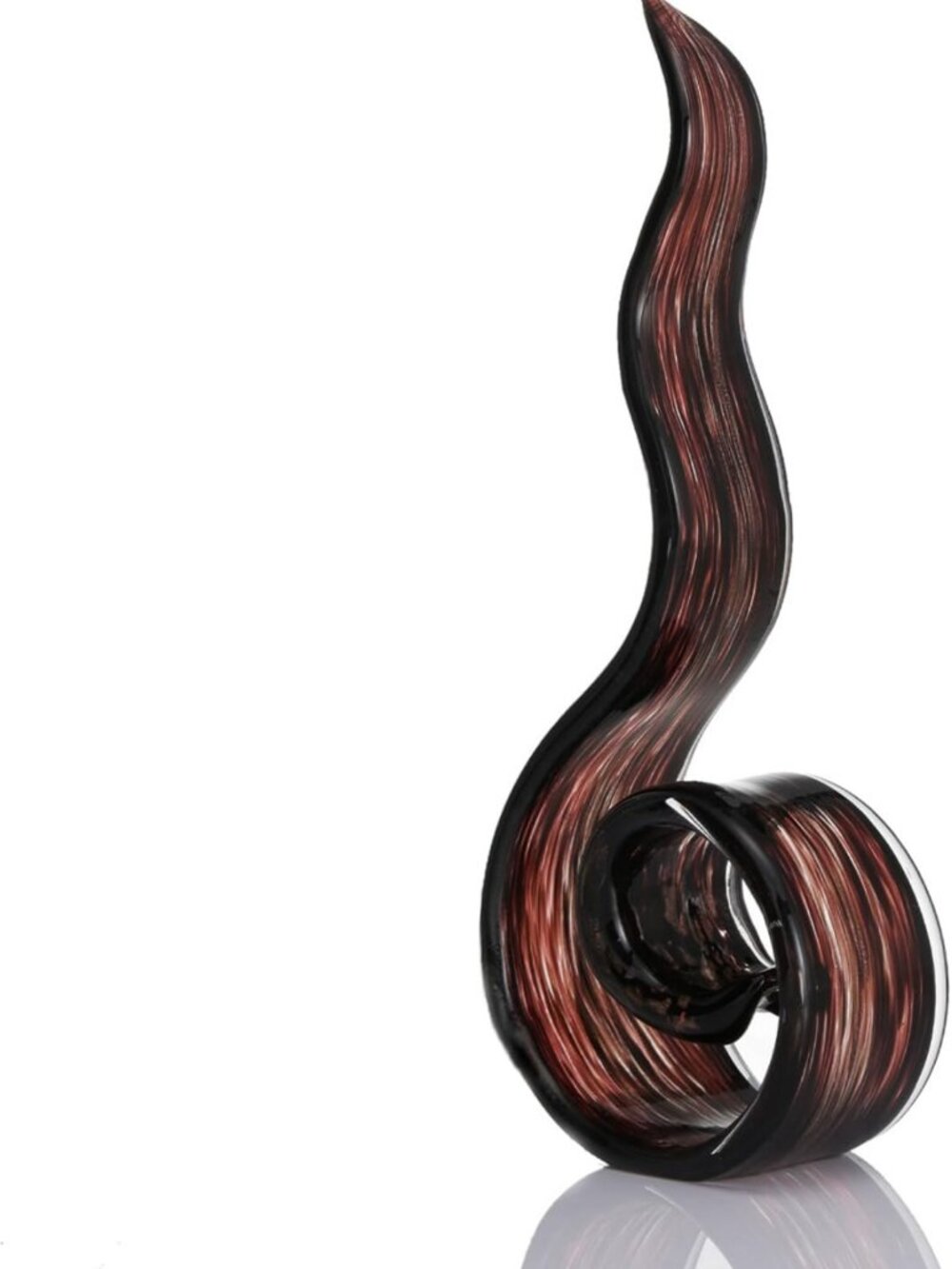 Hand-Blown Glass Flame Sculpture - 11.4" Tall Art Figurine for Home Decor